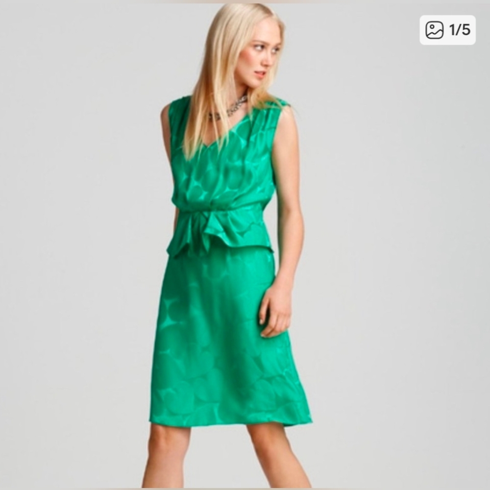 Marc By Marc Jacobs Emerald Green Hearts Dress, Sz 8